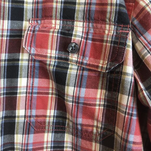 Lucky Brand Mens‎ Multicolor Red Plaid Button Long Sleeve Flannel Size Medium - Picture 6 of 12